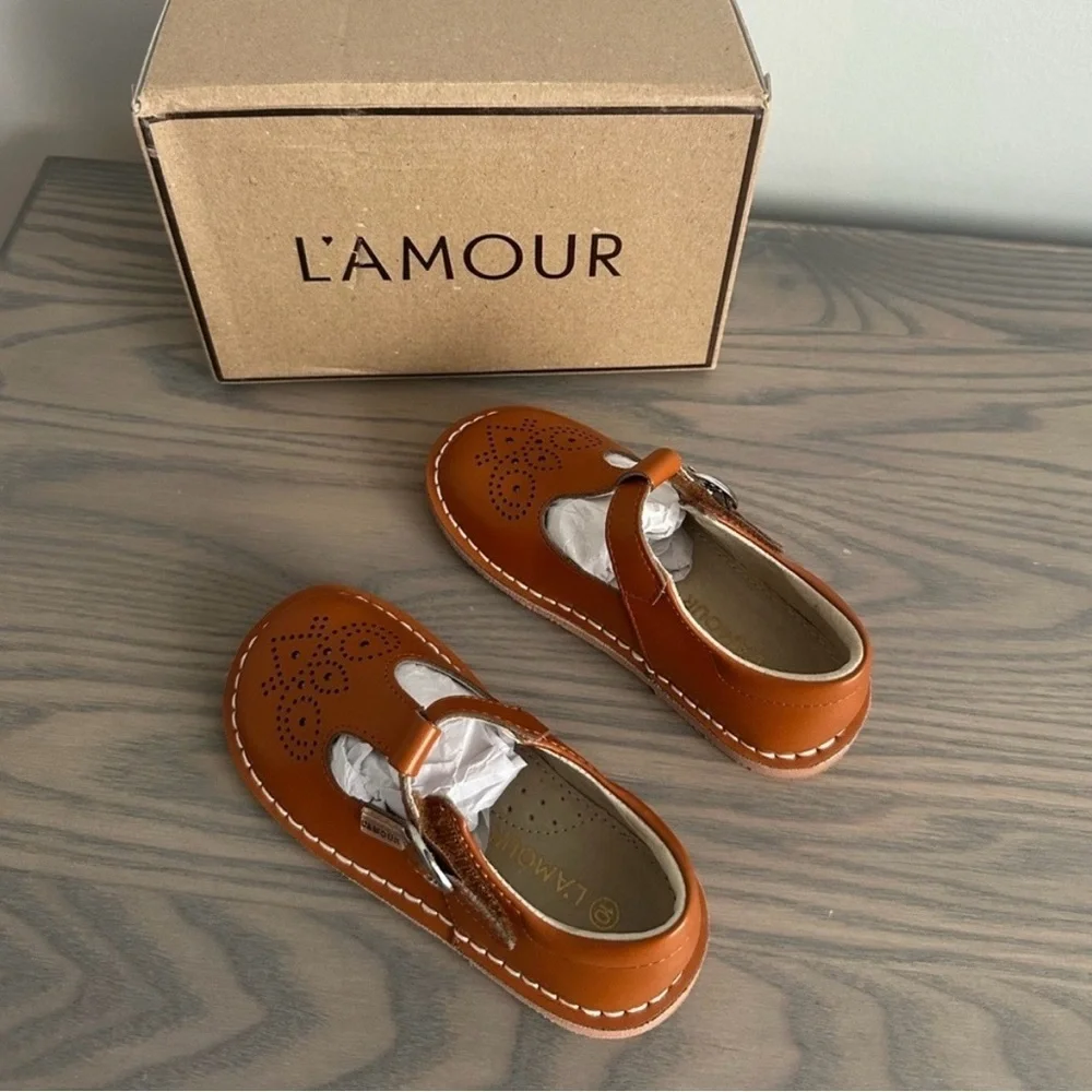 L'AMOUR GIRLS OLLIE T-STRAP LEATHER MARY JANE